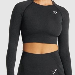 Dusty rose - gymshark long sleeve crop top